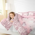 thumbnail image 4 of Homewish Girly Pink Letter T Queen Comforter Set, Romantic Glitter Diamond Bedding Sets, Teens Kids Girls Women Reversible Bedding Comforter Set, Lightweight Room Decor, 3pcs, 4 of 8