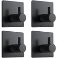 thumbnail image 1 of Ganchos adhesivos de acero inoxidable negro para toallas de baño, resistentes, impermeables, para pared de ducha, cocina, sin clavos, para batas, esponjas, abrigos, sombreros y utensilios (4 unidades), 1 of 7
