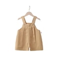 thumbnail image 1 of Overalls for Girls, Solid Color Piece Overalls for Toddler Girls, Adjustable Strap Shorts with Button Details for Summer, 1 of 3