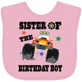 thumbnail image 3 of Inktastic Sister of the Birthday Boy Girls Baby Bib, 3 of 4