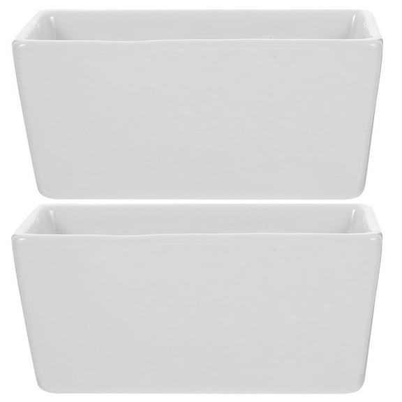 2pcs Ceramic Sugar Packet Holder Rectangular Sugar Container White Coffee Canister Porcelain Candy Bowl Farmhouse Storage Container For Kitchen