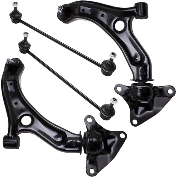 Detroit Axle - Front End Control Arms Kit for 2009-2014 Honda Fit 2010-2011 Insight, 2 Lower Control Arms with Ball Joints 2 Sway Bar End Links