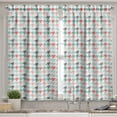 thumbnail image 2 of Ambesonne Abstract Valance & Curtain, Houndstooth Motifs, 55"x24", Dark Coral Mint Green, 2 of 6