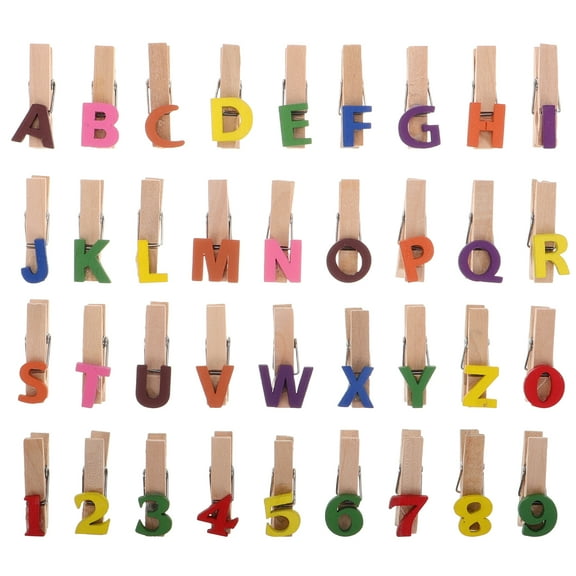 Mini Wooden Clothespins for Photo Holding Multicolor Natural Wood Design 35 Pieces