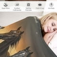 thumbnail image 3 of Chilfamy  Wild Horses Blanket Horse Blanket Throw for Boys Men Horses Running at The Beach Print Fuzzy Blanket for Couch Bed Throw TV Blanket Horse Lovers Gifts White, 3 of 6