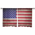 thumbnail image 6 of American Flag Sheer Curtains 45 Inch Length 2 Panels Set, Semi Transparent Voile Rod Pocket Curtains for Living Dining Room Bedroom Drapes USA Flag Retro, 6 of 8
