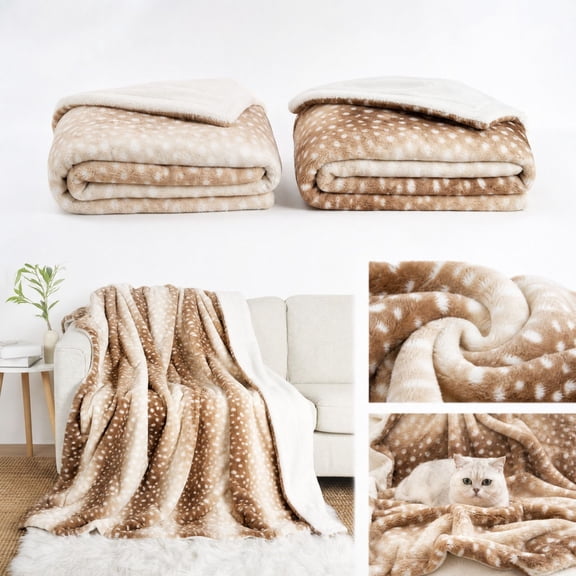 MInHoues Cozy Bliss Luxury Faux Fur Throw Blanket Animal Striped Print, Non Shedding Double Sided Sherpa Blankets Super Soft Fluffy Thick Warm Throws Home Decor for Couch Bed Sofa - 80" x 80"