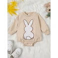 thumbnail image 3 of Jxzom Newborn Baby Boy Girl Easter Outfit 0 3 6 12 18 Months Bunny Embroidery Sweatshirt Romper Oversized Bodysuit Spring Clothes, 3 of 8