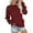 Wine, variant on CAIVO Womens Long Sleeve Pocket Pullover Crewneck Sweatshirt Drop Shoulder Casual Tops Lightweight Solid Color Vacation Fall Streetwear