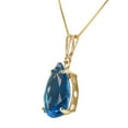 thumbnail image 2 of Galaxy Gold 14K Solid Yellow Gold 18" Necklace with Natural Blue Topaz, 14"-24" Sizes, December Birthstone, Symbol of Calm, 2 of 3