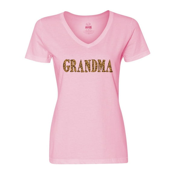Inktastic Grandma in Leopard Print Women's V-Neck T-Shirt
