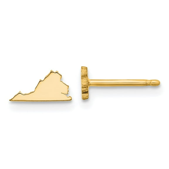 Sterling Silver/Gold-plated Virginia State Earrings