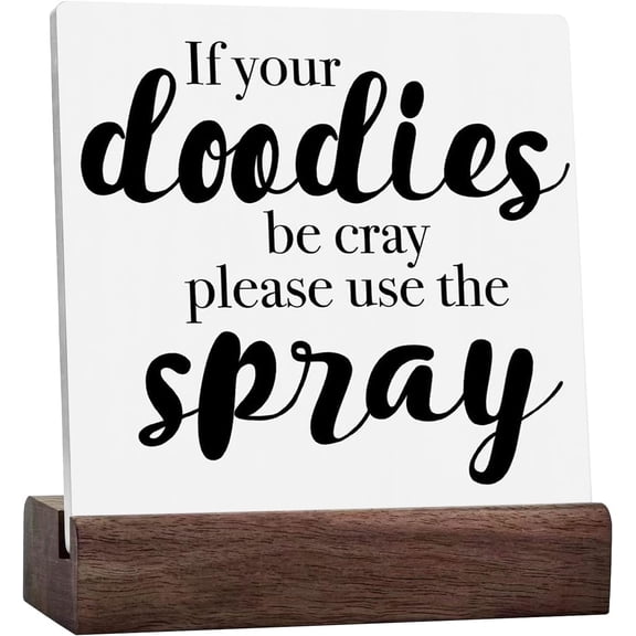 Funny Bathroom Decor Signs Plaques Desk Decor,Bathroom Decor Farmhouse Rustic Theme For Home Office Restroom Washroom Toilet Shelf Table Plaque Desk Decor Gift Positive Plaque With Wooden Stand