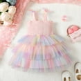 thumbnail image 3 of NZRVAWS 3T Baby Girls Sleeveless Dress 4T Baby Girls Suspender Tulle Dress Toddler Girls Summer Dress Pink, 3 of 7