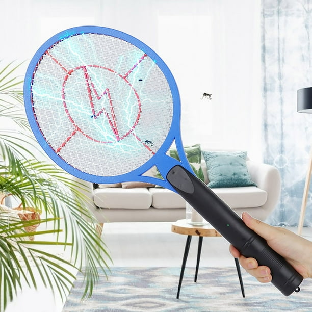 Matamoscas eléctrico, batería inalámbrica, raqueta exterminadora de insectos eléctrica, matamoscas con batería, parte superior de la línea