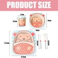 thumbnail image 4 of A set of environmental protection bamboo fiber children's tableware set baby divided plate cartoon five-piece set, 4 of 5