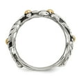 thumbnail image 2 of Two-Tone Sterling Silver Ring Band Themed Yellow Half Round, 2 of 4
