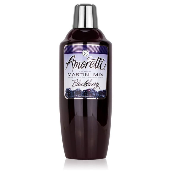 Amoretti - Premium Blackberry Martini Mix - 7 Servings Per Bottle (28 oz), Made with Real Fruit, Gluten Free, Vegan, Kosher, Easy to Use