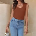 thumbnail image 6 of Women's Tops Tees Blouses Ribbed Sleeveless Slim Lightweight Basic Summer Tees Tank Tops for Women, 6 of 9