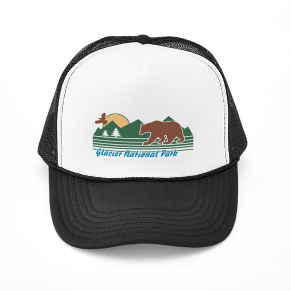 CafePress - Glacier National Park - Trucker Hat - Polyester Foam Front and Nylon Mesh Weave Back