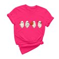 thumbnail image 2 of Cadeau de Saint-Valentin pour Femmes, T-shirt Décontracté à Manches Courtes et Col Rond avec Imprimé Arbre de Noël, 2 of 6