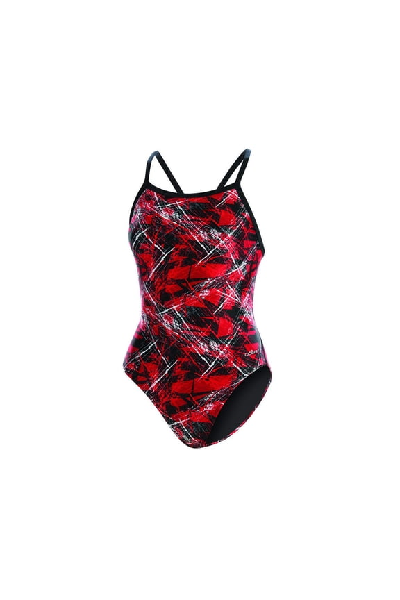 XtraSleek Eco Destroyer V-2 Back Swimsuit Red Size 28