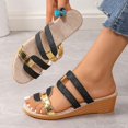 thumbnail image 6 of Wovix Slippers For Women Trendy Wedge Band Arch Support Beach Shoes Lightweight Sandals Casual Classic Daily Wear Black 37, 6 of 7