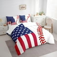 thumbnail image 3 of jejeloiu Abstract Baseball Pattern 7-Piece Twin Bedding Sets,American Flag Print Bedding Comforter Set,Red White Blue Sheet Sets For Kids,Luxury Bedroom Decor Reversible, 3 of 8