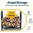 thumbnail image 6 of SPECSTAR 16.5 in Decorative Firewood Storage Log Rack with Bear Pattern, Solid Wrought Iron Fireplace Wood Holder Stacker, Indoor Outdoor Waterproof Rustproof, 6 of 8