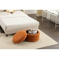 thumbnail image 6 of Blaise Velvet Storage Ottoman, Reversible Lid, 24.41" Large Bedroom Bench & Footstool, Orange, 6 of 23