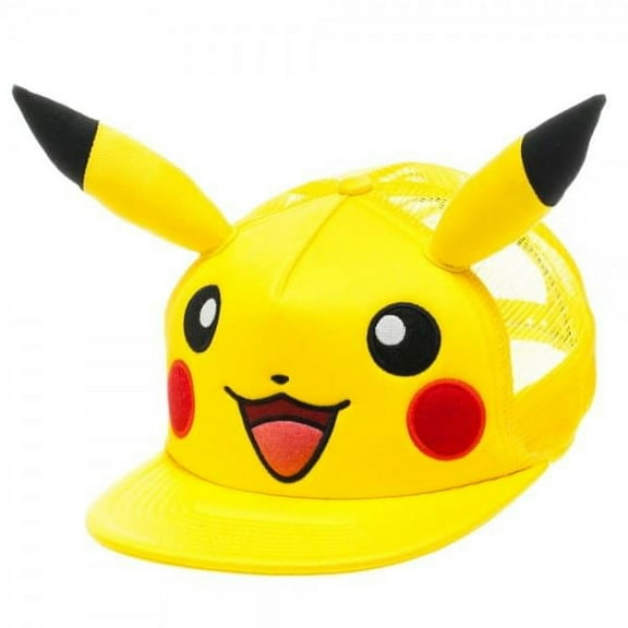 Bioworld Pokemon Pikachu Big Face Trucker Hat With Ears