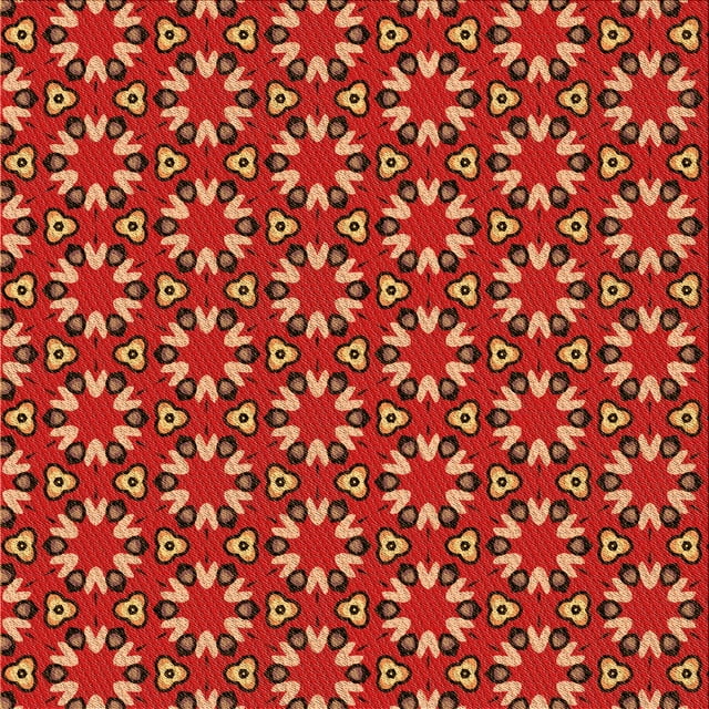 Ahgly Company Tapis d'Intérieur Lavable en Machine Carré Rouge Transitionnel, 7 Pieds Carré