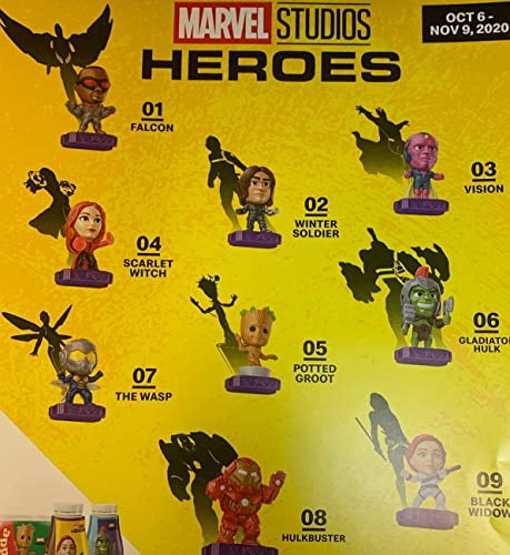 McDonald's 2020 Marvel Heroes Happy Meal Toys - Complete Set Of 9 Figures