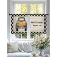 thumbnail image 4 of Sweet Farm Sheer Curtains 54 inches Long, Thanksgiving Pumpkin Truck Black Plaid Wood Grain Light Filtering Sheer Window Curtains Rod Pocket Voile Drapes for Bedroom Living Room, 2 Panels 52"W x 54"L, 4 of 7