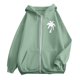 thumbnail image 3 of Sudadera con capucha rosa Gotyou con cremallera gráfica para mujer 2024 Manga larga Verde S, 3 of 4
