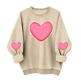 thumbnail image 2 of FDGIU Women's Valentine Pullover Sweatshirt, Cozy Heart Print Long Sleeve Top for Valentine's Day & Comfortable Trendy Style, 2 of 6