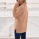 thumbnail image 4 of Suéter de punto de manga larga con cuello alto elegante para mujer, suéter informal, sudadera de invierno (L), 4 of 5
