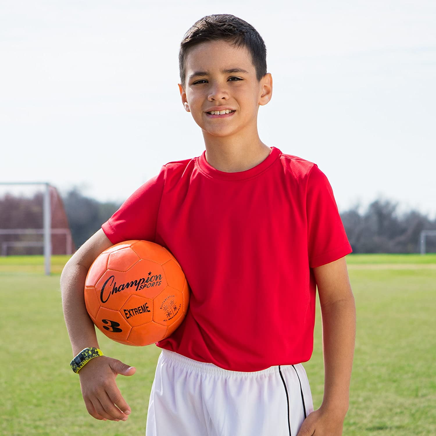 Champion Sports Extreme Series Soccer Ball, Size 3 - Youth League, All Weather, Soft Touch, Maximum Air Retention - Competitive and Recreational Futbol Games, Orange