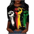 thumbnail image 2 of Xuyuer Black History Shirts Women Black History Month T-Shirt Print Round Neck Casual And Loose Tee Tops African American Shirts, 2 of 5