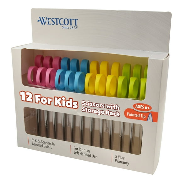 Westcott Value Scissors Classpack, 5" Pointed, Pack of 12