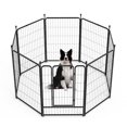 thumbnail image 2 of 40 inch Tall 8 Panels Metal Mesh Dog Playpen with 2 Door for Large/Medium/Small Dogs Exercise Outdoor Indoor, 2 of 8