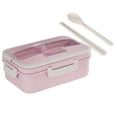 thumbnail image 1 of Contenedor Bento portátil de gran capacidad de 1000 ml con juego de cubiertos Rosado, 1 of 9