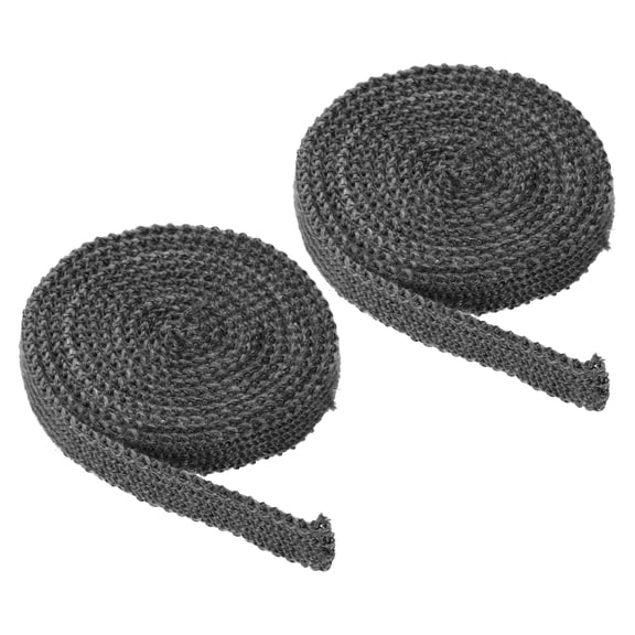 Wood Stove Gasket, 2Pcs 9/16" x 1/8" x 73" Flat Graphite Fiberglass High-Temperature Resistance Seal Rope for Stoves Fireplace Door, Black