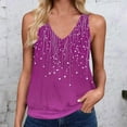 thumbnail image 2 of ZQUUVOU Tank Top For Women Floral Printed T-Shirt V Neck Tops (Purple,S), 2 of 4