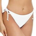 thumbnail image 4 of JIANJIA Swim Suits For Women 2025 Summer Solid Color Low Waist Sexy Side Tie Vintage Brazilian Bikini Briefs Thongs Swim Bottoms Holiday Wear,White,S, 4 of 6
