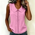 thumbnail image 4 of RQYYD Womens Collar Eyelet Trim Sleeveless Blouse Casual Slim Fit Tank Top for Daily Wear, 4 of 7