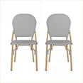 thumbnail image 6 of Outdoor Chairs | 2-Piece French Bistro Patio Chairs, Rust-Resistant Aluminum Frame | Rattan | Slate Gray, 6 of 6