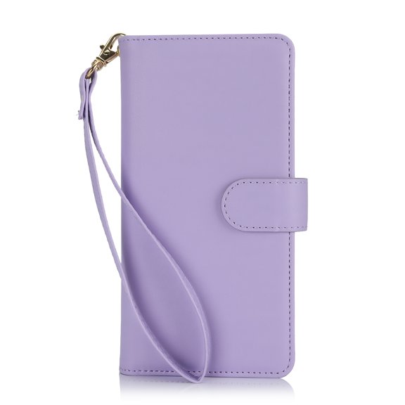 Wallet Case for Google Pixel 8A, [TPU Shockproof Interior Case] Kickstand [RFID Blocking] Card Slot, Magnetic PU Leather Folio Cover Compatible,Flip Cover with Card Holder,With strap,Lightpurple