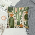 thumbnail image 2 of GOSMITH  Lumber Pillow Covers Green Succulent Cactus Orange Flowers Tropical Exotic Desert Plants Square Decorative Cushion Case for Couch Sofa Chair Bed, 2 of 5