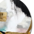thumbnail image 3 of Designart "Geometric Enchantment Gold and Black II" Abstract Marble Metal Round Wall Decor, 3 of 5